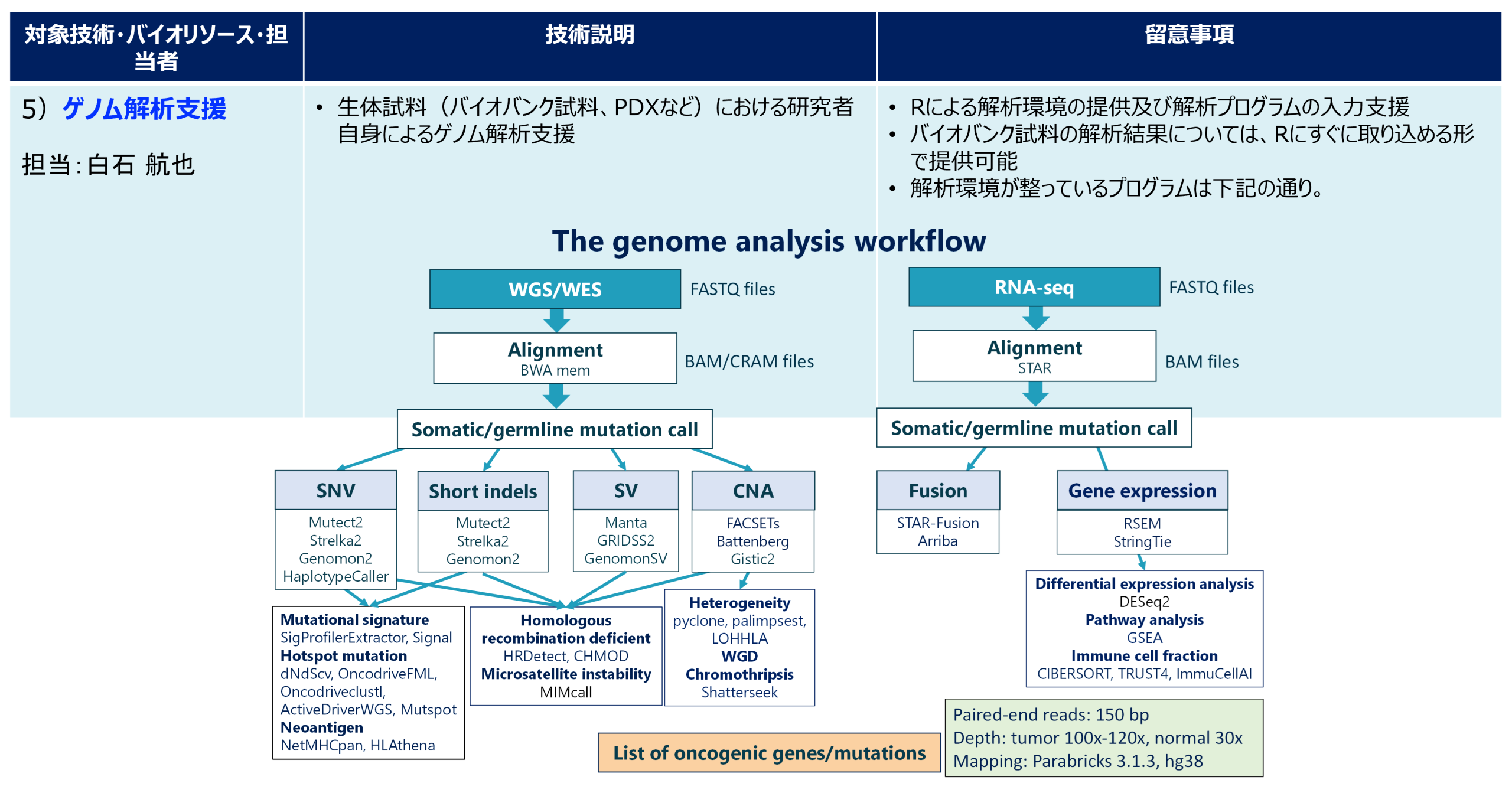 ゲノム解析支援